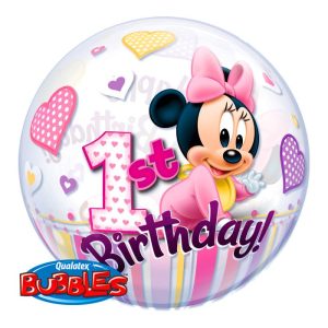 Bubble 22" Minnie Mouse 1st Birthday Balloon