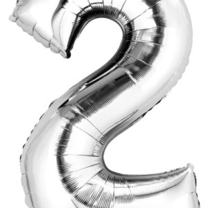 34" Silver Number 2 Balloon