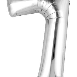34" Silver Number 7 Balloon