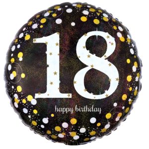 18" Holographic Sparkling Birthday 18 Balloon