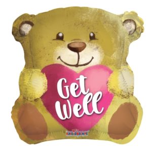 18" Get Well Bear With Heart Balloon