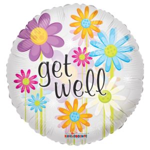 18" Get Well Daisies Clear View Balloon