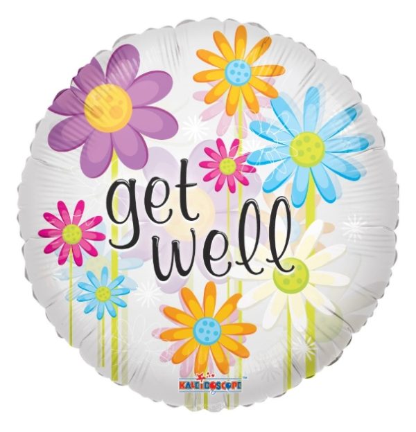 18" Get Well Daisies Clear View Balloon