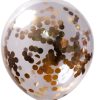 Latex 12" Clear Round Confetti Gold